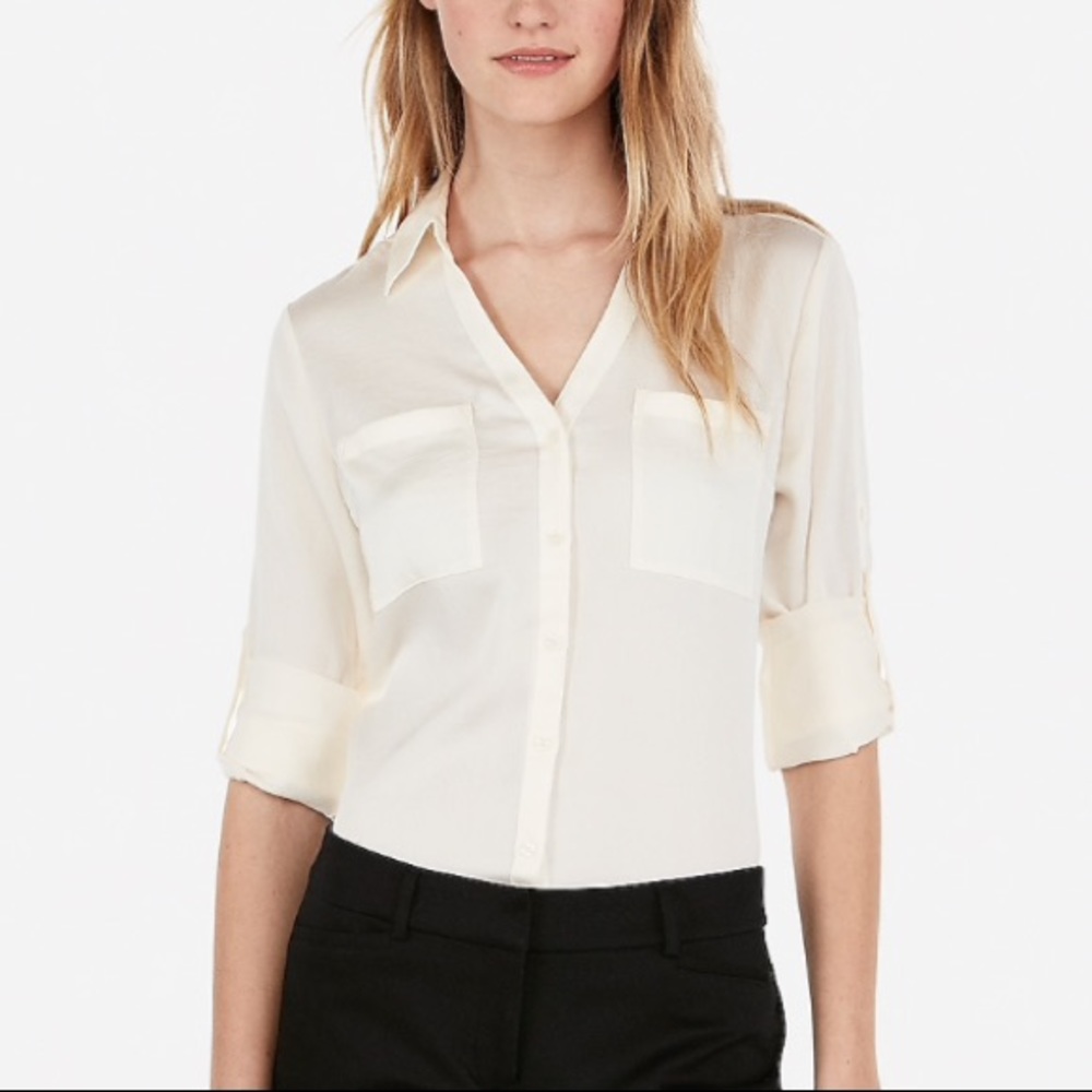 NWT Express Ivory Portofino Shirt
